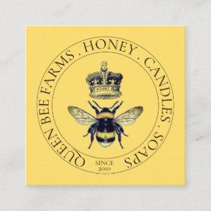 Carte De Visite Carré Produits de miel Apiary Bee Golden