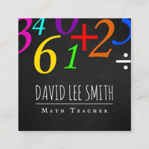 Carte De Visite Carré Professeur de mathématiques / Tuteur de maths