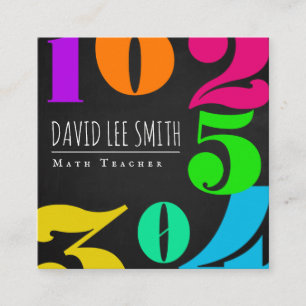 Carte De Visite Carré Professeur de mathématiques / Tuteur de maths