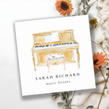 Professeur de Musique Pianiste Élégant Aquarelle