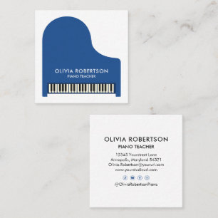 Carte De Visite Carré Professeur de piano, Studio de musique, Tuteur de