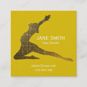 Carte De Visite Carré Professeur de Yoga Yoga Instructeur élégant