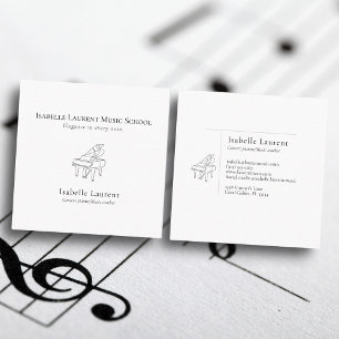 Carte De Visite Carré Professeur minimaliste de musique pianiste