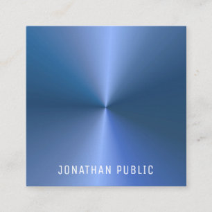 Carte De Visite Carré Professionnel Élégant Simple Bleu Modèle moderne