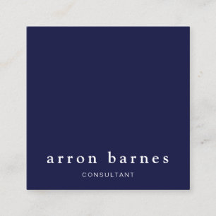 Carte De Visite Carré Professionnel Minimaliste Marine bleu moderne