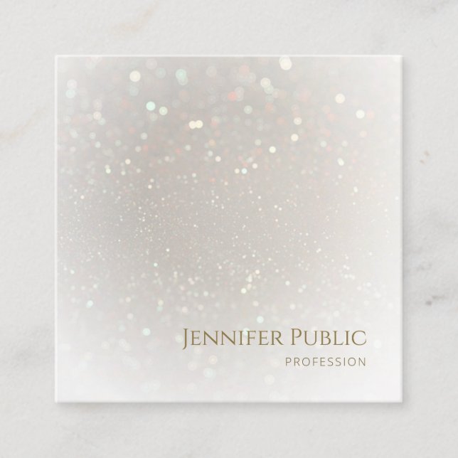 Carte De Visite Carré Professionnel Moderne Élégant Modèle de luxe (Devant)