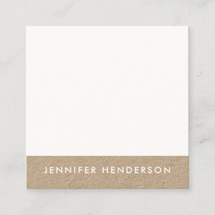 Carte De Visite Carré Professionnel moderne minimaliste de kraft blanc