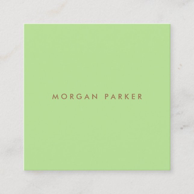 Carte De Visite Carré Professionnel Moderne Simple Lime Green Carré (Devant)