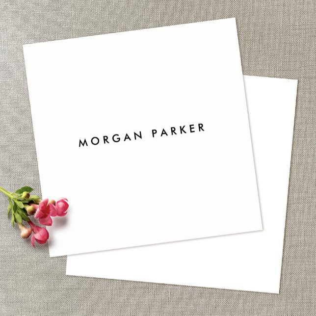 Carte De Visite Carré Professionnel Moderne Simple Noir Blanc Carré (Créateur téléchargé)