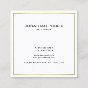 Carte De Visite Carré Professionnel Moderne Sleek Plat Or look tendance