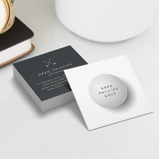 Carte De Visite Carré Professionnel ou instructeur moderne Black & White (Créateur téléchargé)