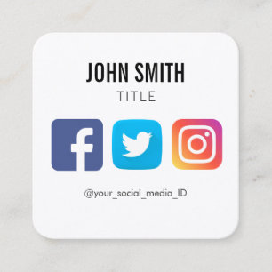 CARTE DE VISITE CARRÉ PROFIL D'INSTAGRAM DE TWITTER FACEBOOK SUR LES RÉS