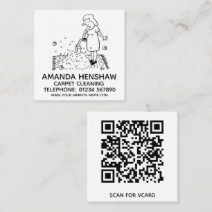 Carte De Visite Carré Promotion du nettoyage des tapis