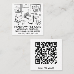 Carte De Visite Carré Promotions pour un chirurgien vétérinaire