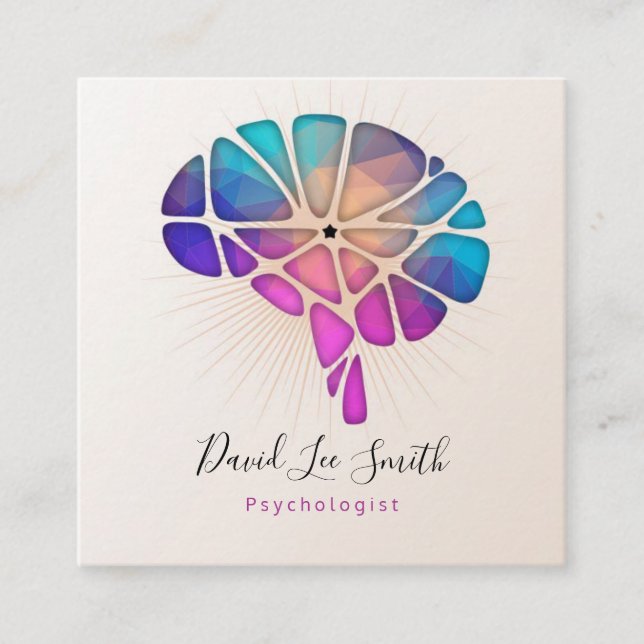 Carte De Visite Carré Psychologue / Neurologue (Devant)