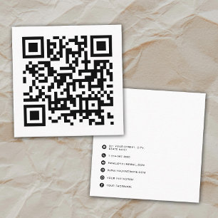 Carte De Visite Carré QR Code Moderne minimaliste Entreprise