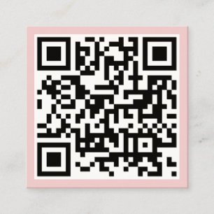 Carte De Visite Carré QR Code moderne minimaliste scannable rose pâle