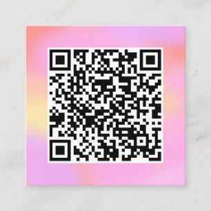 Carte De Visite Carré QR Code Moderne Pretty Pastel Rose Boho Feminine