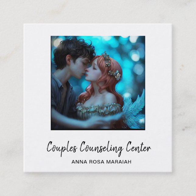 Carte De Visite Carré *~* QR Couple AP55 Angels Marital Counseling (Devant)