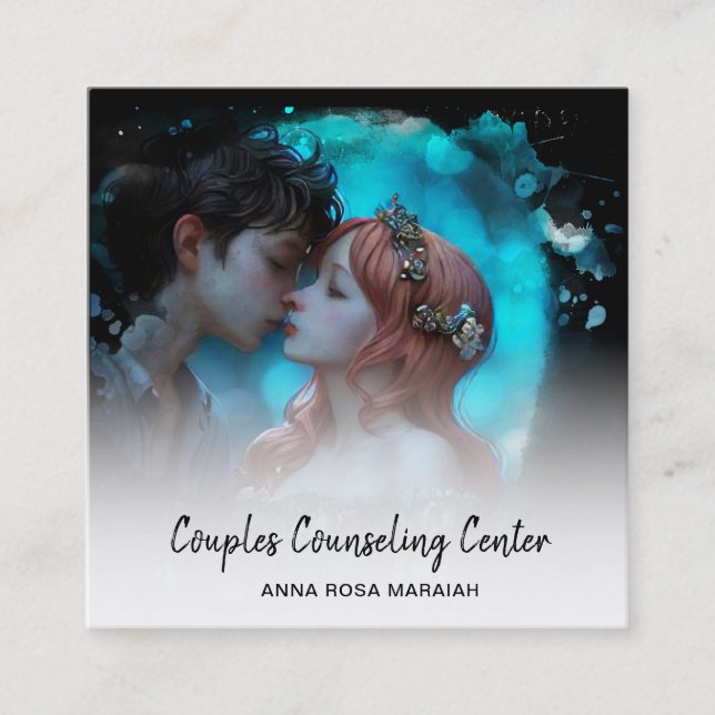 Carte De Visite Carré *~* QR Couples mariés Counseling AP55 Angels (Devant)