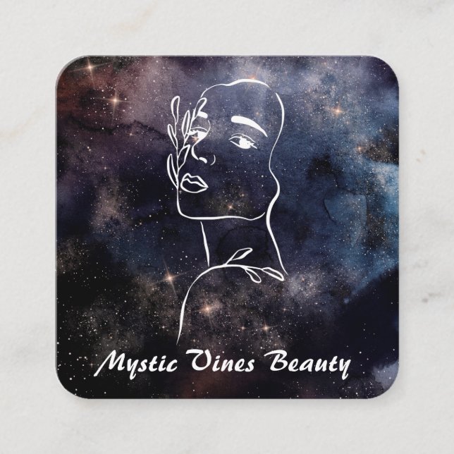 Carte De Visite Carré *~* QR Nebula cosmique Imaginaire déesse Carré flo (Devant)