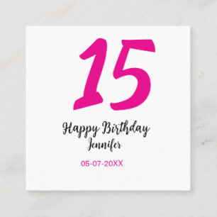 Carte De Visite Carré quiencenera 15e anniversaire ajouter date année te