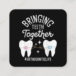 Carte De Visite Carré Rassembler les dents - Orthodontiste