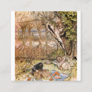 Carte De Visite Carré Rat Et Mole Pique-Nique - Arthur Rackham