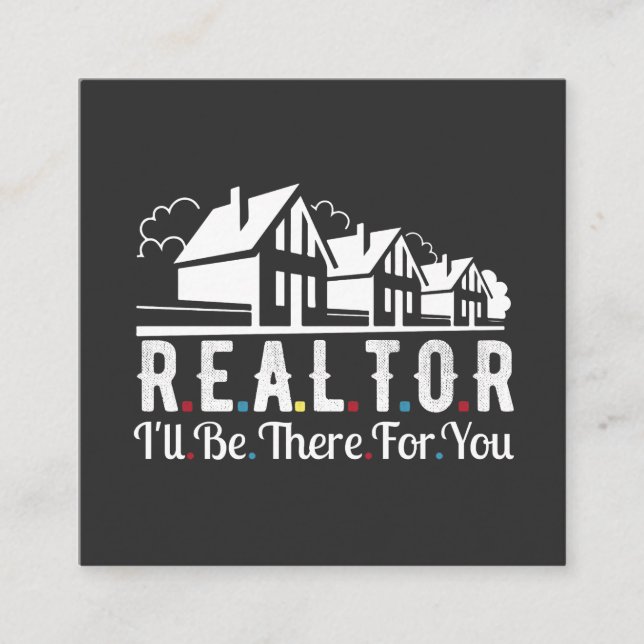 Carte De Visite Carré Realtor là pour votre maison (Devant)