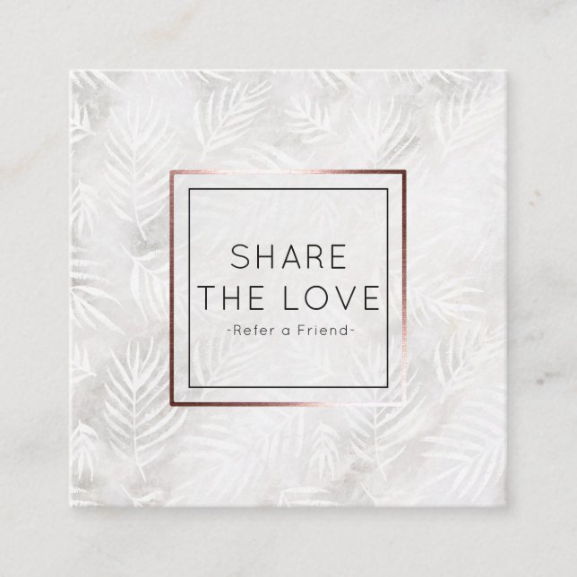 Carte De Visite Carré Référez-vous un salon de référence de palmettes (Devant)