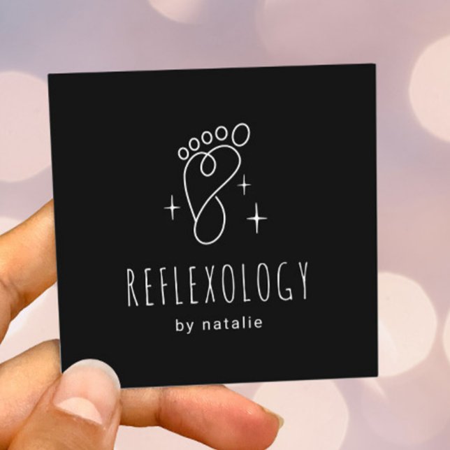 Carte De Visite Carré Réflexologie pied Massage Thérapie SPA pied mou (Créateur téléchargé)