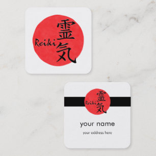 Carte De Visite Carré Reiki Calligraphie Et Word 1