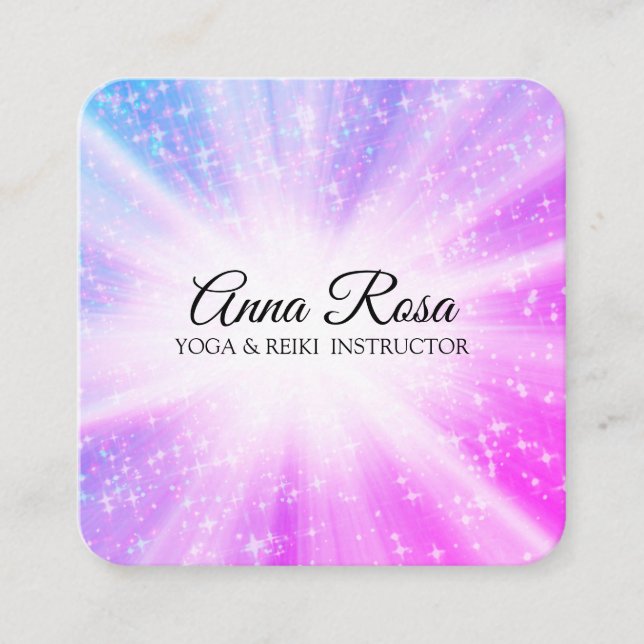 Carte De Visite Carré *~* Reiki Healing Massage Energy Rays (Devant)