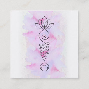 Carte De Visite Carré *~* Reiki Lotus Moon Energie Guérisseur Yoga Nirva