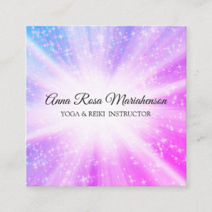 Carte De Visite Carré *~* Reiki Massage Energie Guérison Rayons d'étin