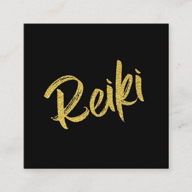 Carte De Visite Carré *~* Reiki Master Praticien Energie Guérisseur Heal (Devant)