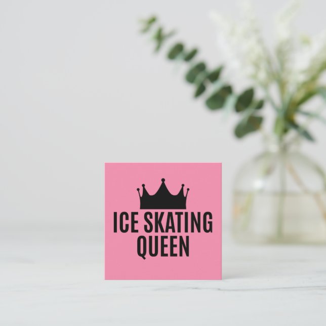 Carte De Visite Carré Reine du patinage sur glace - Patinage sur glace (Debout devant)