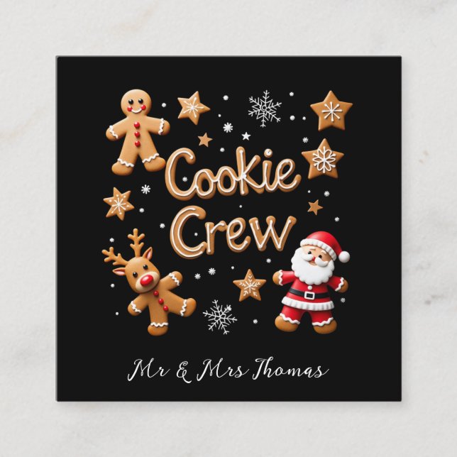 Carte De Visite Carré Rejoignez l'équipe de biscuits Votre Noël ultime (Devant)