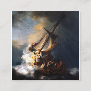 Carte De Visite Carré Rembrandt Van Rijn Christ dans la mer de tempête G