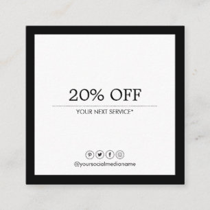 Carte De Visite Carré Remise Luxe des médias sociaux modernes