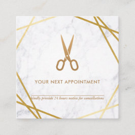 Carte De Visite Carré Rendez-vous de marbre de coiffeur de ciseaux