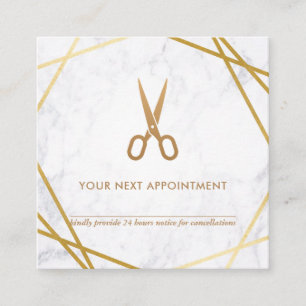 Carte De Visite Carré Rendez-vous de marbre de coiffeur de ciseaux