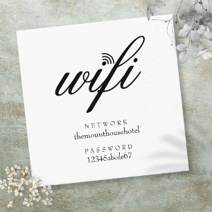 Carte De Visite Carré Réseau Wifi et mot de passe