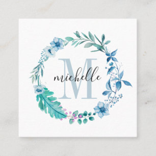 Carte De Visite Carré Ressort floral personnalisable