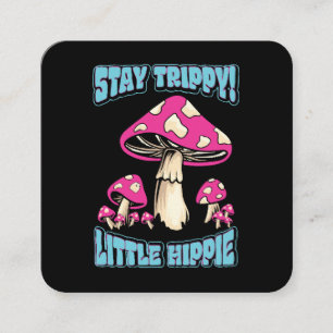 Carte De Visite Carré Restez Trippy ! Petite hippie