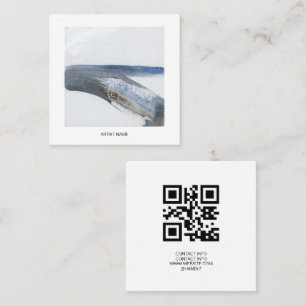 Carte De Visite Carré Retour du code QR de l'artiste