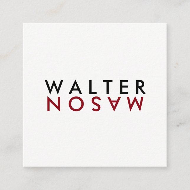 Carte De Visite Carré Retourner lettre (Devant)