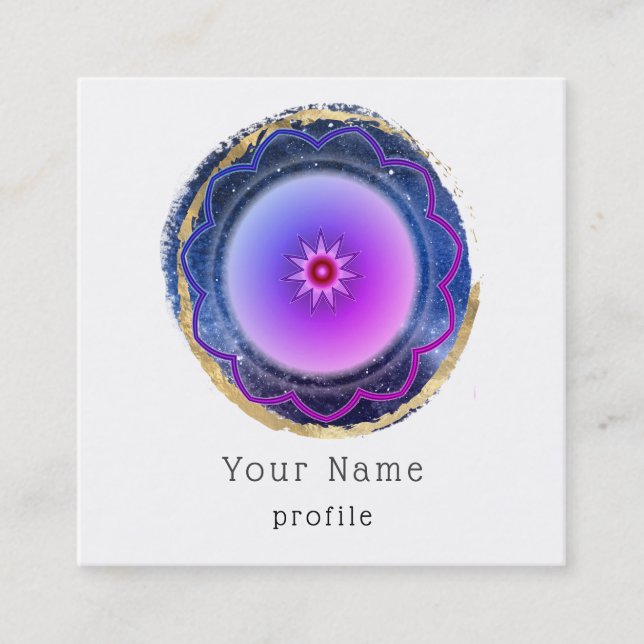 Carte De Visite Carré Rêve zen - mandala peint (Devant)