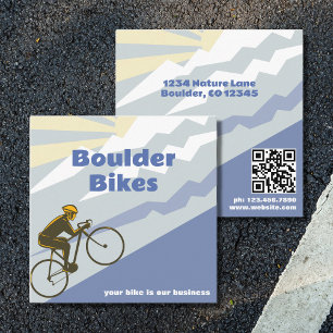 Carte De Visite Carré Road Bike - Bike Shop - Réparation de vélos QR Cod