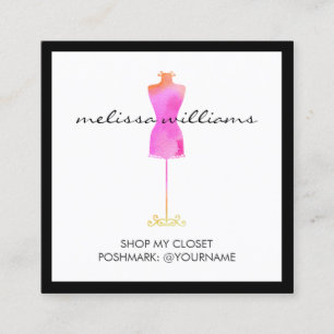 Carte De Visite Carré Robe Rosée Mannequin Poshmark Vendeur